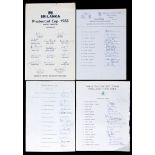 A good collection of 28 official cricket autograph sheets, England winter tours for 1976-77, 1981,