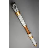 An Atlanta 1996 Olympic Games official bearer's torch, in aluminium and Georgia pecan wood,