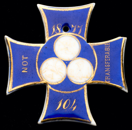 An 1877 Sandown Park gentleman's “Ten Guinea Pass”, numbered 104; an extremely rare badge,