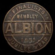 West Bromwich Albion badge, bronze, inscribed ALBION, FINALISTS, WEMBLEY, JUBILEE YEAR, 1935,