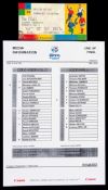 A collection of Euro '96 team sheets, 2 per game,