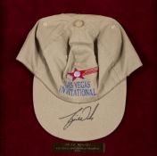 A Tiger Woods signed souvenir cap for the 1996 Las Vegas Invitational,