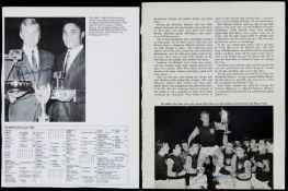 The autographs of the three West Ham United 1966 World Cup winning players,