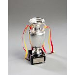 A miniature replica of the European Nations Cup trophy commemorating the win by Spain in 1964,