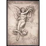 Paris 1900 Olympic Games winner's plaque, silvered bronze, designed by F.