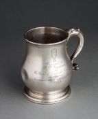 Hallmarked silver pint tankard presented to the England cricketer Reg Simpson by the Board of