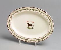 A Neale creamware platter from the "High Flyer" service privately commissioned by the bloodstock