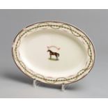 A Neale creamware platter from the "High Flyer" service privately commissioned by the bloodstock