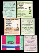 England football team ticket collection dating between 1947 and the late 1980s,