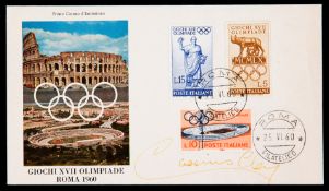 Cassius Clay signed Rome 1960 Olympic Games postal cover, postmarked 25th June 1960,