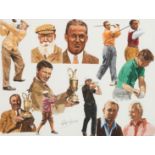 Chris Last (contemporary) GOLF LEGENDS signed, titled & dated '90,