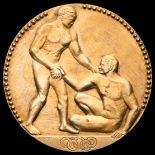 Paris 1924 Olympic Games gold first place winner's medal, goldplated silver,