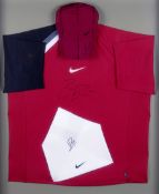 Roger Federer signed tennis shirt, cap & bandana,
