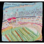 London 1948 Olympic Games ladies scarf, in satinised cotton by Jacqmar,
