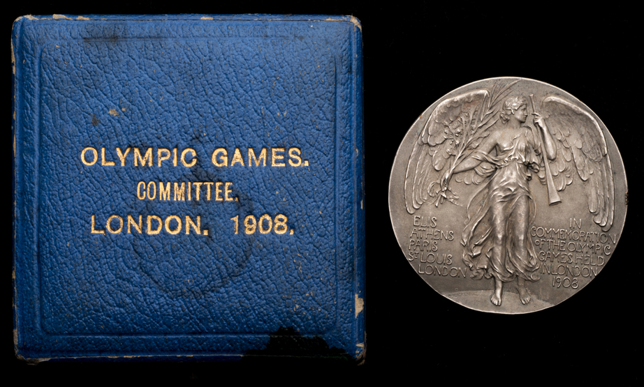 London 1908 London Olympic Games committee member's participation medal, the silver version (60gr.