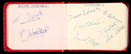 Small autograph book packed with football signatures from the 1950s,