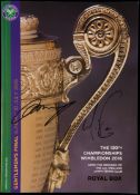 Andy Murray and Milos Raonic double-signed Wimbledon 2016 Men's Final Royal Box programme,