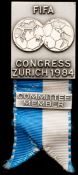 Committee member's badge for 44th FIFA Congress in Zurich in 1984,