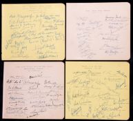 Sports autographs collection circa mid-1940s-mid-1950s, on pages removed from a large album,