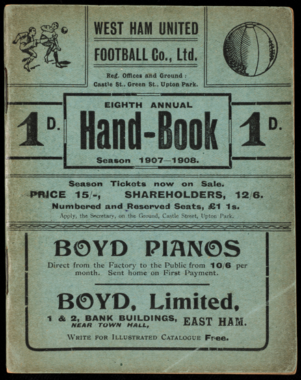 West Ham United Handbook season 1907-08, the eighth club published annual,