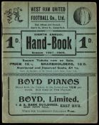 West Ham United Handbook season 1907-08, the eighth club published annual,