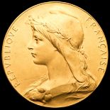 French Republic 1924 Olympic Games 'gold' award medal, in gilt-bronze by Desaide/Bertrand,