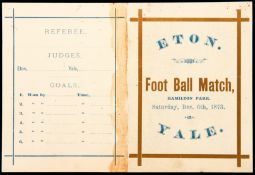 THE OLDEST KNOWN SURVIVING 11-A-SIDE FOOTBALL MATCH PROGRAMME AND FOR THE WORLD'S FIRST EVER