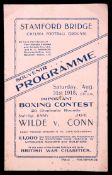 Programme for the Jimmy Wilde v Joe Conn boxing match at Chelsea Football Club, Stamford Bridge,