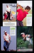 26 signed magazine pictures of golfers, Aoki, Couples, Zoeller, Player, Nicklaus, Olazabal, Els,