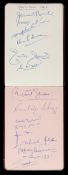 Autograph album containing Test Match cricket teams in the 1950s and 1960s, Australia 1953, 1956,