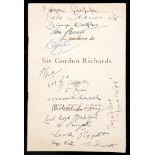 Autographed Sir Gordon Richards retirement dinner menu, held at the Savoy Hotel, London,