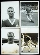 46 b&w original 1960s press photographs of footballers, mostly portraits,