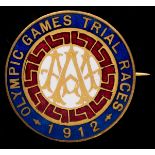 Amateur Athletics Association Great Britain 1912 Stockholm Olympic Games Trials badge,