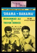 Muhammad Ali v Trevor Berbick "Drama in Bahama" boxing programme and ticket,