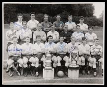 An autographed Tottenham Hotspur 1960-61 double winning team photograph, original 8 by 10in.