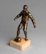 Trophy presented to the Rangers footballer David Meiklejohn in Toronto, Canada, in May 1930,