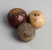 A Halley's rubber-core bramble ball circa 1912, in fair condition; sold together with a F.H.