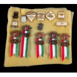 A group of Hungarian Olympic Team badges dating between 1948 and 2010.