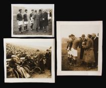 Three original photographs of HM King George V attending the Chelsea v Tottenham Hotspur football