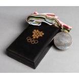 Grenoble 1968 Winter Olympic Games silver prize medal for the Giant Slalom,