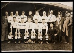 Signed Fulham football team photograph 1928, original 8 by 11in.