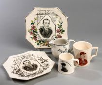 A group of pottery commemorations of jockeys,