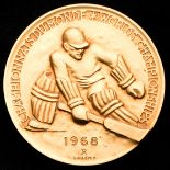 Grenoble 1968 World Ice Hockey Championship winner's medal, awarded to an unknown Soviet player,