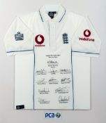 A Professional Cricketers' Association issued England cricket shirt signed by the Test Series team