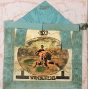 A masonic apron for the Wembley Lodge dated 1923 and with football decoration to commemorate the