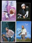 13 signed artist drawn prints of champion golfers, Palmer, Player, Nelson, Nicklaus, Ballesteros,