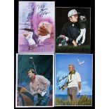 13 signed artist drawn prints of champion golfers, Palmer, Player, Nelson, Nicklaus, Ballesteros,