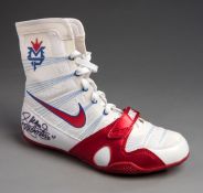 A Manny Pacquiao signed boxing boot,
