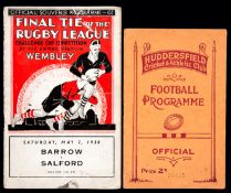 Rugby League Challenge Cup Final programme Barrow v Salford 7th May 1938,