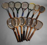 The evolution of the tennis racket: a collection of 14 lawn tennis rackets dating between circa